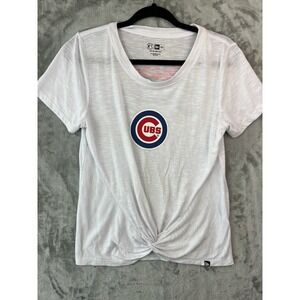 New Era Women's Chicago Cubs Front Knot T-Shirt Size Large